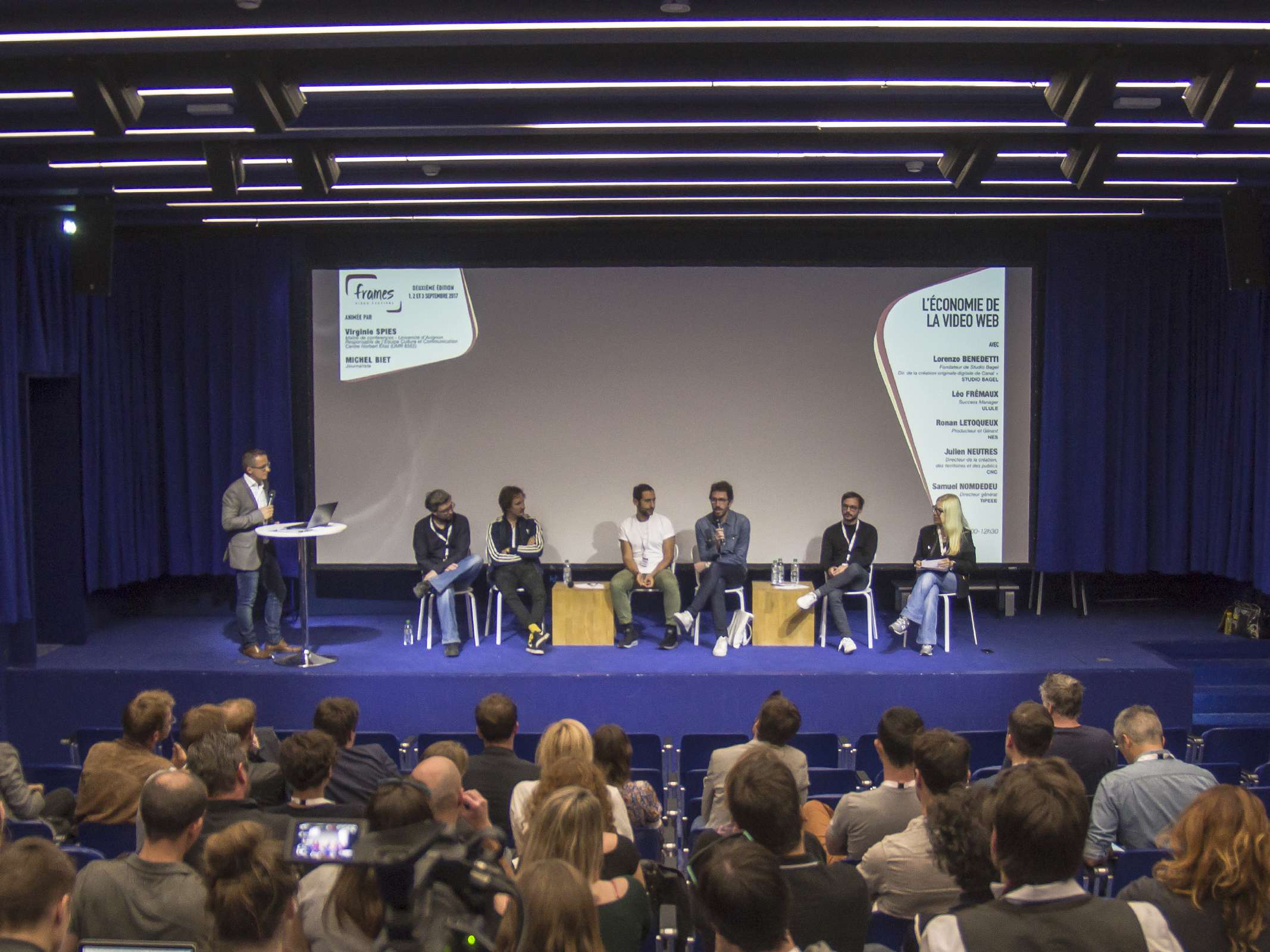 Bilan Frames festival 2017, photo de la conférence sur l'économie de la vidéo Web