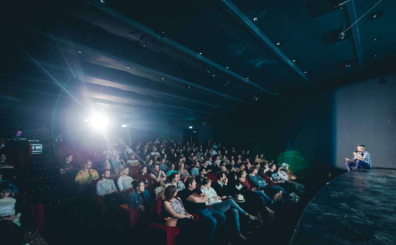 Bilan Frames festival 2018, phot d'une conférence au cinéma Pandora